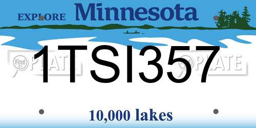 1TSI357 Minnesota License Plate
