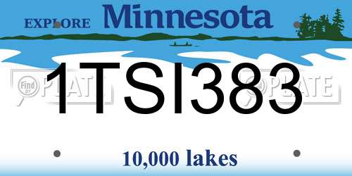 1TSI383 Minnesota License Plate