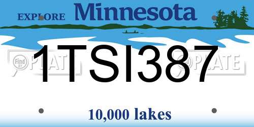 1TSI387 Minnesota License Plate