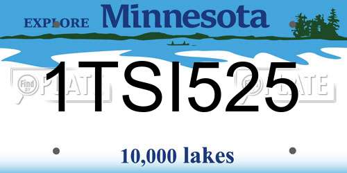 1TSI525 Minnesota License Plate