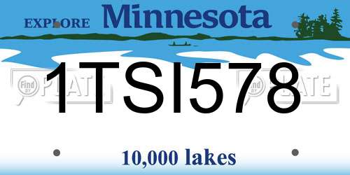 1TSI578 Minnesota License Plate