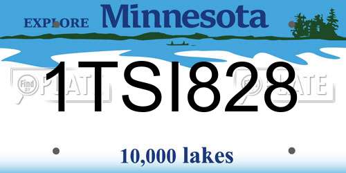 1TSI828 Minnesota License Plate
