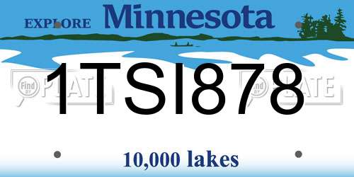 1TSI878 Minnesota License Plate