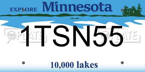 1TSN55 Minnesota License Plate