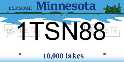 1TSN88 Minnesota License Plate