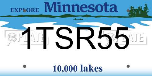 1TSR55 Minnesota License Plate