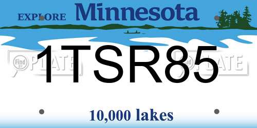 1TSR85 Minnesota License Plate