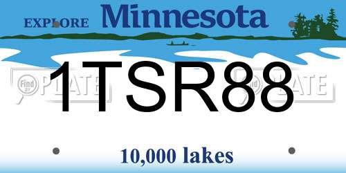 1TSR88 Minnesota License Plate