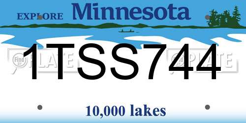 1TSS744 Minnesota License Plate