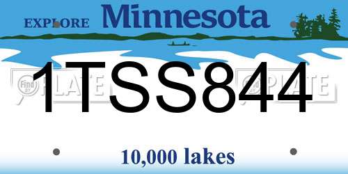 1TSS844 Minnesota License Plate