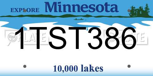 1TST386 Minnesota License Plate