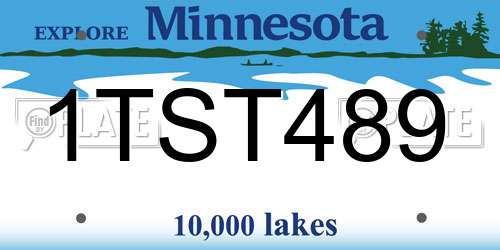 1TST489 Minnesota License Plate