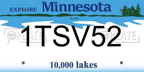 1TSV52 Minnesota License Plate