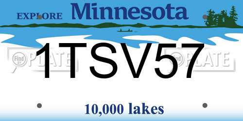 1TSV57 Minnesota License Plate
