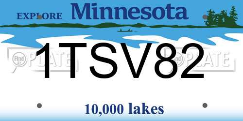 1TSV82 Minnesota License Plate