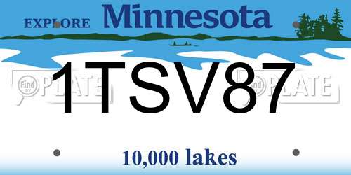 1TSV87 Minnesota License Plate