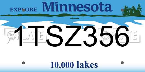 1TSZ356 Minnesota License Plate