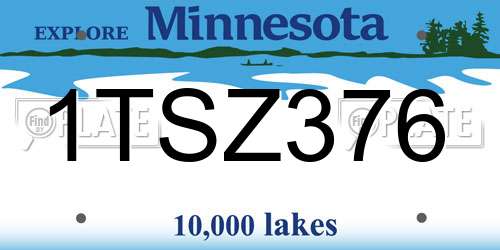 1TSZ376 Minnesota License Plate