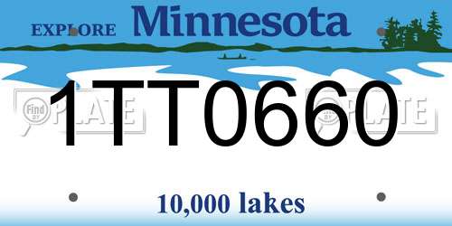 1TT0660 Minnesota License Plate