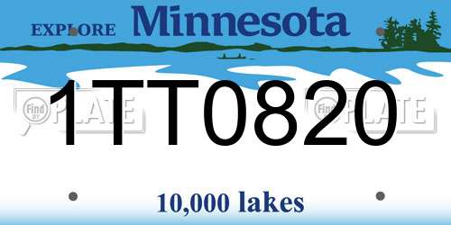 1TT0820 Minnesota License Plate