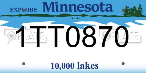 1TT0870 Minnesota License Plate