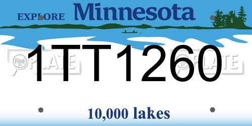 1TT1260 Minnesota License Plate