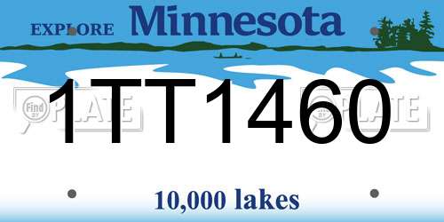1TT1460 Minnesota License Plate