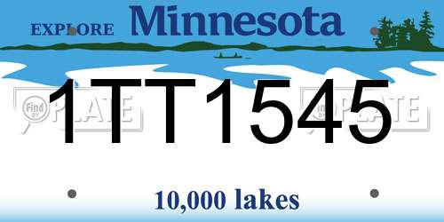 1TT1545 Minnesota License Plate