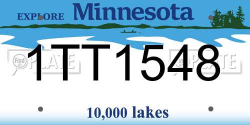 1TT1548 Minnesota License Plate