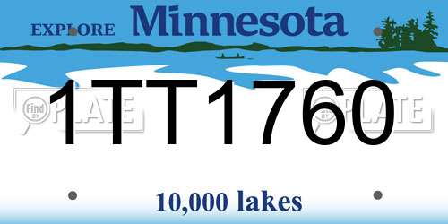 1TT1760 Minnesota License Plate