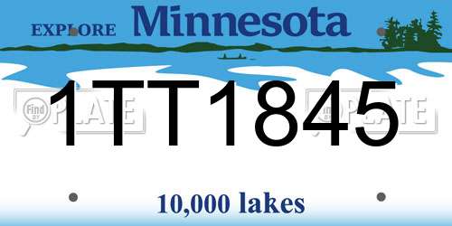 1TT1845 Minnesota License Plate