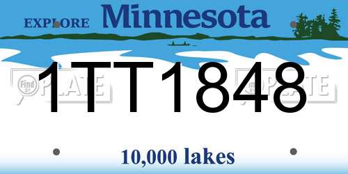 1TT1848 Minnesota License Plate