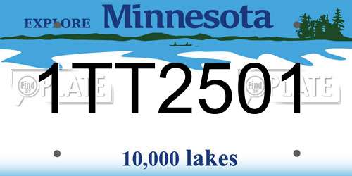 1TT2501 Minnesota License Plate