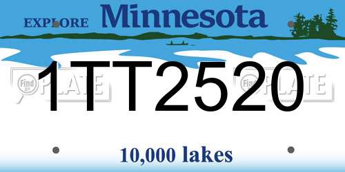1TT2520 Minnesota License Plate