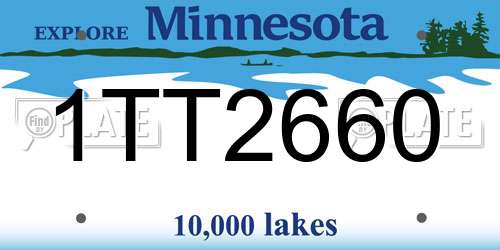 1TT2660 Minnesota License Plate