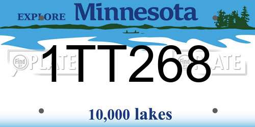 1TT268 Minnesota License Plate