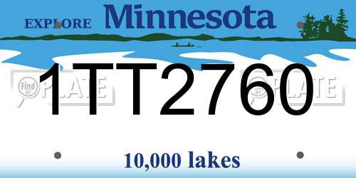 1TT2760 Minnesota License Plate