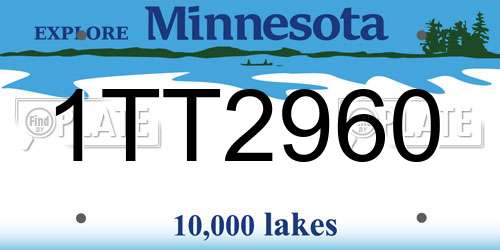 1TT2960 Minnesota License Plate