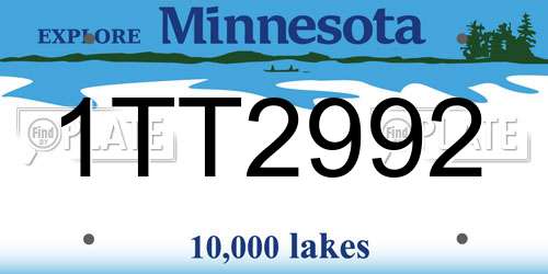 1TT2992 Minnesota License Plate