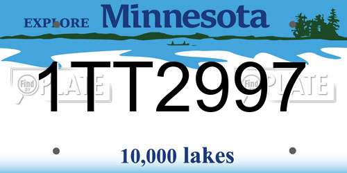 1TT2997 Minnesota License Plate