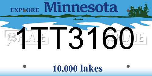 1TT3160 Minnesota License Plate