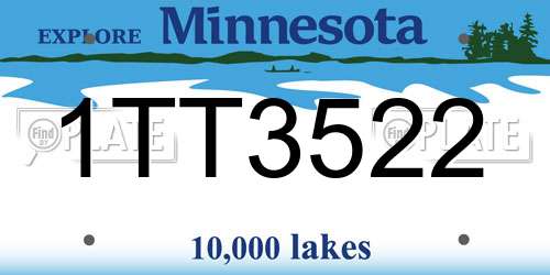1TT3522 Minnesota License Plate