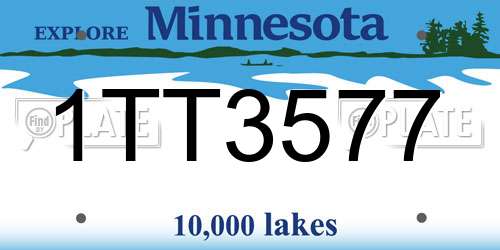 1TT3577 Minnesota License Plate
