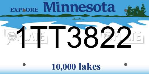 1TT3822 Minnesota License Plate
