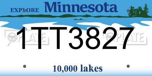 1TT3827 Minnesota License Plate
