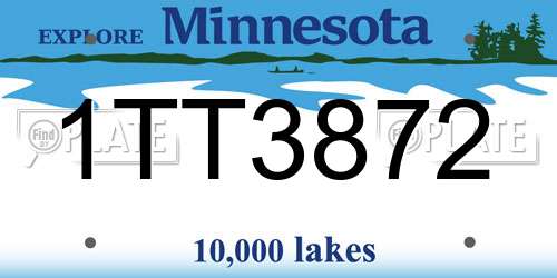 1TT3872 Minnesota License Plate