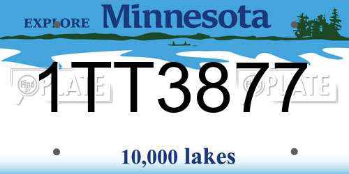 1TT3877 Minnesota License Plate