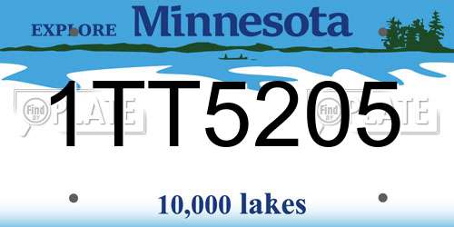 1TT5205 Minnesota License Plate