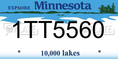 1TT5560 Minnesota License Plate