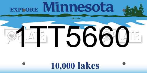 1TT5660 Minnesota License Plate